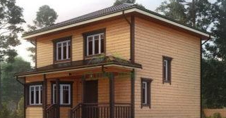 Двухэтажный дом из бруса в Электростали от Строй-Элк - строительство от 137267 руб.